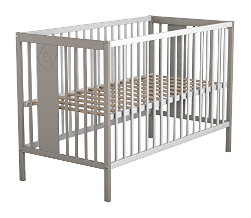 Ateliers T 4 Iberica 13058410181 - Cuna 100% haya con laterales fijos y somier ajustable, 60 x 120 cm, 3 alturas, color blanco