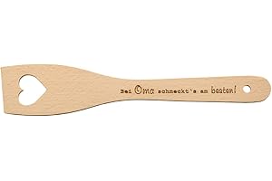 ‎SPRUCHREIF Spruchreif · Pfannenwender aus Holz mit Herz und Gravur · Geschenk für die Mutter · Geschenk Oma (Bei Oma schmeckts am besten!)