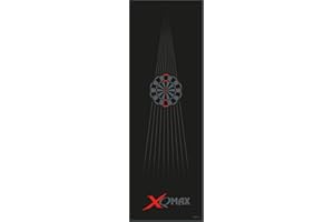 XQ MAX DARTS Dartmatte Dartboard 237x80cm mit Farbwahl Dartteppich mit Abwurflinie schwarz rot grau Turniermatte Steeldart Matte Darts Teppich