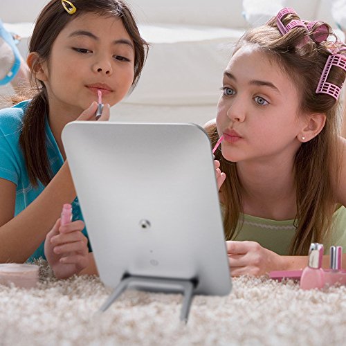 Make-up-Spiegel Yarrashop LED Beleuchtung Dimmbar durch Touch-Schalter + Ultra-High Definition Falterbar Standspiegel Profi Kosmetikspiegel Schminkspiegel Tischspiegel Batteriebetrieben - 6