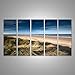 Produktbild Bild Bilder auf Leinwand XXL Bild Poster Leinwandbild Wandbilder Kunstdruck 5-teilig BHB Strand Meer Norfolk England