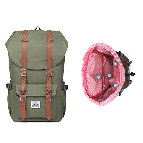 Rucksack Damen Herren Studenten Backpack KAUKKO 17 Zoll Laptop Rucksack für 15″ Notebook Lässiger Daypacks Schüler Backpacks Schultaschen of 2 Side Pockets für Wandern Reisen Camping - 6