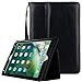 Produktbild iPad 9.7 Zoll 2018 / 2017 Hülle (Nicht Kompatibel mit iPad 2 3 4 Generation), elecfan Unternehmen Stil Premium Kunstleder iPad 2017 Leder Case Smart Cover Tasche Tablet-Case Schutzhülle mit Auto Schlaf / Wach Funktion und Hand-Halterband für Apple Neu iPad 9,7'' 2018 / 2017, iPad Air, iPad Air 2, iPad Pro 9.7 - Schwarz