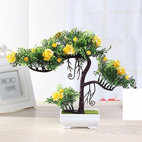 GBHNJ Artificial Flower Gift Gala Coffee Table Simulation Desk Potted Plants Decoration Plant Plastic Jasmine Yellow