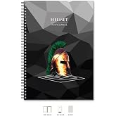 L&eacute; Color 2018045/2 Polygonal Esnek Karton Kapak, Siyah Spiralli Renkli Kenar Boyama Kareli Squared / Helmet