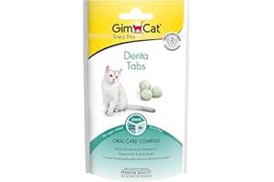 GimCat Denta Tabs - Snack fonctionnel pour chats, soutient les soins dentaires - Lot de 8 (8 à 40 g)