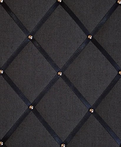 Pinnwand, Groß 40 x 48 cm schwarz Leinen & Chrom Ohrstecker mit Criss Cross Bänder, Memo Boards, Bulletin Boards, Nachricht Boards, hängt Hochformat - 2