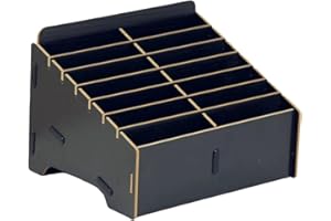 Awleynz 14 Gitter Handygarage Schule, Handy Hotel Aufbewahrungsbox Holz, Multi-Grid-Aufbewahrungsbox FüR Mobiltelefone, Klassenzimmer, BüRo, Schule (Black, 14 Grid)