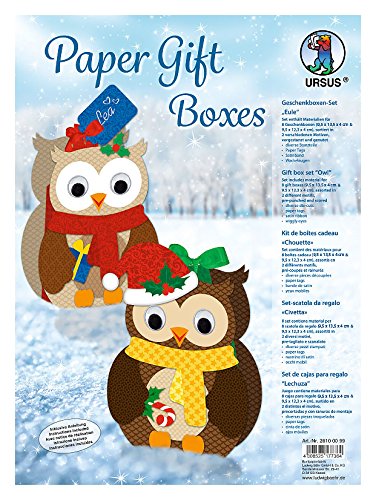 Ursus 28100099 - Geschenkboxen Set Eule, 8 Boxen sortiert in 2 Motiven, bunt