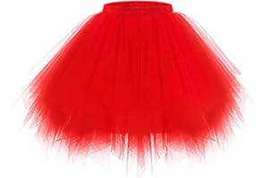 Vatocu Layered Tutu Jupe Ballet Danse Tulle Tutus Princesse Robe Tutu Jupe Rave Party Tenues Jupe Ballet Prom Party Costume pour Femmes et Filles