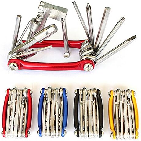 Vzer Portable Bicycle Repair Multitool Kit with Chain Breaker/ Hex Keys/Flat Head/Philips Screwdriver/Torx T-25 All in One Multifunction Bike Tools