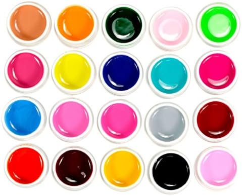 Micro Trader 20 Mix Pure/Solid Colours UV Color Gel Nail Art UV Builder Gel Set