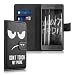 Produktbild kwmobile Hülle für Sony Xperia X - Wallet Case Handy Schutzhülle Kunstleder - Handycover Klapphülle mit Kartenfach und Ständer Don't touch my Phone Design Weiß Schwarz
