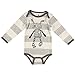 Small Rags Real Unisex Long Sleeved Body Cream/Grey Stripe 18 months (86 cm) 60087