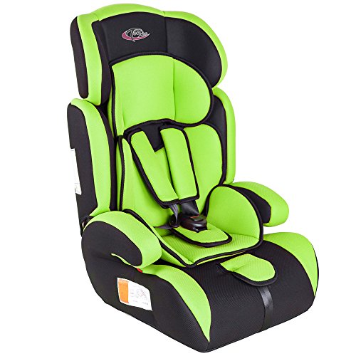 TecTake 400573 Children's Car Seat Group I / II / III (Weight 9 to 36 kg / Age 1 to 12 Years) Green / Black
