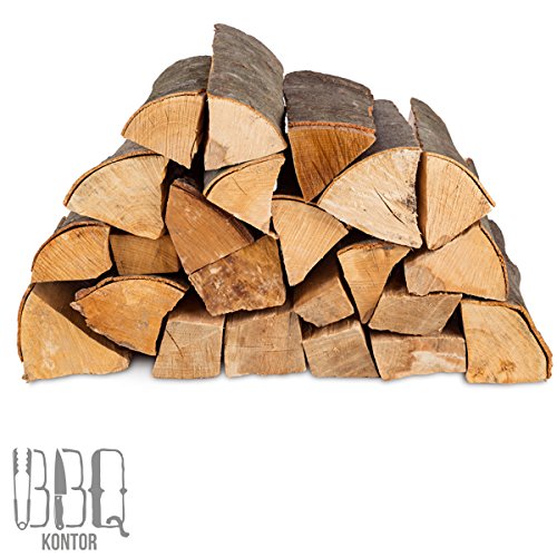 50kg (2x25kg) Brennholz & 50 Bioanzünder - Kaminholz 100% Buchenholz Feuerholz 25cm - kammergetrocknet, ofenfertig und einsatzbereit + 50 Stück Anzünder