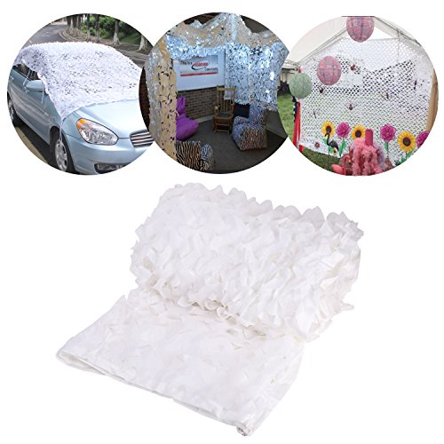 UniqueBella Red de Camuflaje Mallas de Protección Ejército Combate Militar Táctico para Caza Bosque Campo al Aire Libre Balcón Sobrecielo Toldo Ático Ocultar Bicicleta Coche el Sol Sombra Proteger del Viento, Blanco 3M*4M