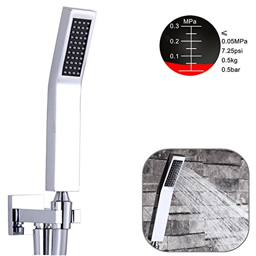DSIKER Wellness Hoher Druck Duschkopf,1 Jet Brausekopf,massiv Messing verchromt,Wellnessbrause, Brausekopf,moderne Handbrause wasserfall Badezimmer anti-kalk-Düsen Duschkopf (silber)