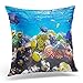 Produktbild Emvency Überwurf Kissen Cover Aquarium Coral und Fisch im Roten Meer Ägypten Scuba unter Hurghada Dekoratives Kissen Fall Home Decor Kissenbezug, Polyester-Mischgewebe, Orange, 16 x 16 inches
