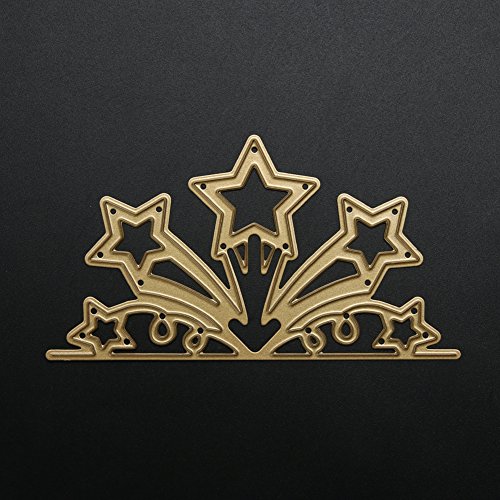Amazingdeal365 1 PCS Golden Flower Star DIY Metall Form Stanzschablonen Schablonen Schneiden DIY Dekor Sammelalbum Karten Buchzeichen Lesezeichen als Geschenk für Freunde Geburtstag Kinder,Kindergarten Hobby Schule Handarbeit Unterricht usw. Ein tolles Geschenk! - 7