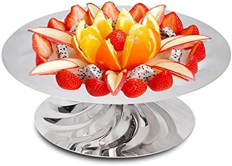 WENZHE Fruit plate Rack Dish Bowl Creative Cake Stand Stainless Steel, 3 Sizes fruit holder ( Size : Large )