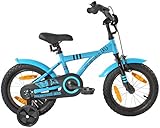 PROMETHEUS Kinderfahrrad 14 Zoll Jungen und Mädchen in Blau...