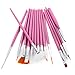 15 x Nail Art Design Painting Pen / Brush Set - Pink
