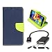Samsung Galaxy J2 Flip Cover By Online Street (Blue + OTG Cable) RS.219.00