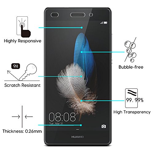 OMOTON Huawei P8 Lite 2015 Protector de Pantalla NO SIRVE P8 Lite 2017 Cristal Templado 2 5D Borde 9H Dureza 2 Unidades OMOTON Huawei P8 Lite 2015 Protector de Pantalla NO SIRVE P8 Lite 2017 Cristal Templado 2 5D Borde 9H Dureza 2 Unidades