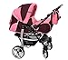 3-in-1 Travel System incl. Baby Pram with Swivel Wheels, Car Seat, Pushchair & Accessories, Dark Red & Pink