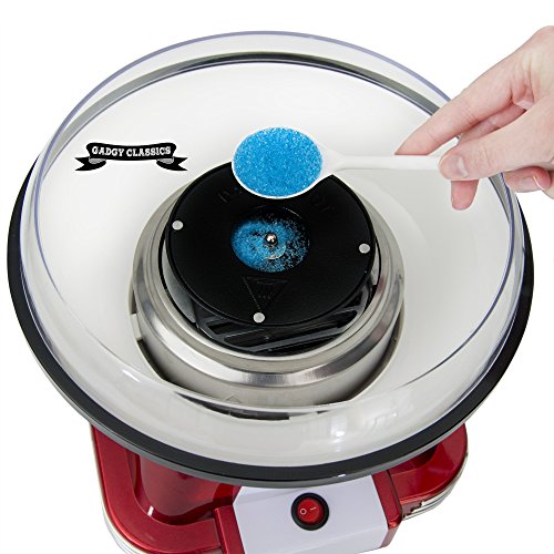 Gadgy Zuckerwatte Maschine | Retro Cotton Candy Machine für Zuhause | mit Zucker oder Zuckerfreie Harte Süßigkeiten zu Benutzen | 500W Rot - 5