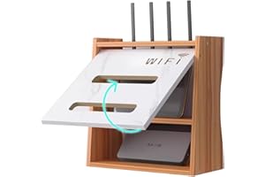 PUIOTEAI Router Schrank - WiFi Aufbewahrungsbox und Wandregale, Kabel Organizer für Desktop oder Wand