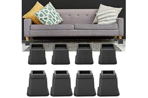 GOTOTOP Bed Risers Heavy Duty Furniture Risers Set 8 Pcs Premium Adjustable Furniture Risers with Strong Space Saving Bed Table Chair Sofa Riser Feet Lift Set 4 x 5& 4 x 3(Black)