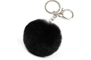 Xsclpomddy Pom Pom Keychain Artificial Fur Soft Ball Keychains Fluffy Keyring Tote Pendant Car Bag Charm