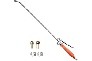 BLISSFULABODE 29" Lance Pulverisateur de Jardin,Rechange en Pulvérisateur Laiton 3/8" & 1/4",Lance Pour Pulvérisateur Toiture Avec Valve D'arrêt et 2 Colliers de Serrage,Pulvérisateur de Jardin et Toiture (1 jeu)