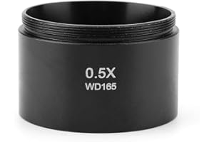 BTIHCEUOT Achromatisches 0,5-faches Stereomikroskop-Vorsatzobjektiv für Industrie-Videomikroskope (48 mm, Schwarz, Metall, Glas)