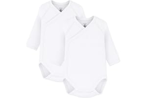 Petit Bateau Body de Manga Larga para Recién Nacido (Pack de 2) Unisex bebé