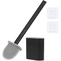 Scopino WC In Silicone Con Base Acciaio Inox - Pulizia Profonda, Asciugatura Rapida | Montaggio A Parete O Pavimento, Include Adesivi - Foto 8