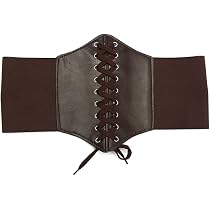 Ceinture Corset Vintage Large Réglable Pour Femme - Style Rétro, Pour Robes, Chemises - Marron - 7
