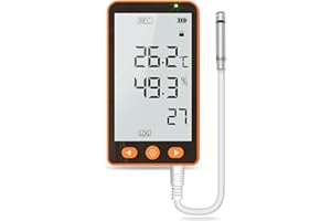 CHNADKS GSP-80PRO Temperatur&Feuchtigkeits-Datenlogger, Hochpräziser Sensor, LCD-Display, USB-Export(PDF/Excel), Alarmfunktion, Wiederaufladbarer Akku, für Kühlkette, Lagerung&Labore (-40°C bis 85°C)
