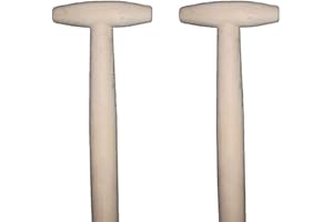 AGROHIT Spatenstiel 2 Stück Gerätestiel aus Buchenholz I Ersatzstiel mit Bequemem T-Griff I Holzstiel für Schaufeln I Gabeln & Gartengeräte, Schaufelstiel, Ø 38 mm, 90 cm Länge