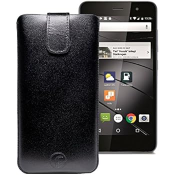 Original Favory Leder Etui Für Nokia 515 - Handytasche Mit Rückzugsfunktion In Schwarz