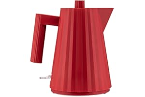Alessi Plissé MDL06/1 R - Bollitore Elettrico di Design, in Resina Termoplastica, Presa Europea 2400W, 100cl, Rosso