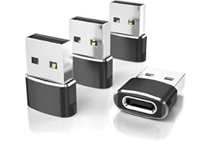 ‎ELEBASE Elebase Adapter USB C Żeński na USB Mężczyzna 4 Pack,Konwerter Kabel Ładowarka typu A do i/Phone 17 16 15 14 Pro MAX,Apple Watch iWatch 10 9 8,iPad Air Mini 6 7,Samsung Galaxy S25 S24 Plus,Tab S8 10