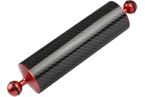 FEICHAO galleggiante in fibra di carbonio galleggiante braccio acquatico doppio braccio galleggiante prolunga staffa D60MM macchina fotografica subacquea vassoio (25,4 cm, rosso)