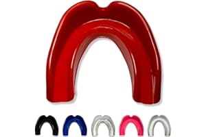 PK Shark Adult & Junior Mouth Guard with Case, Boxing Gum Shield Kids, Junior Gum Sheild Kickboxing, Rugby, MMA, Football, Hockey, Teeth Protection Boys and Girls Gum Shield (Red, Junior above 11)