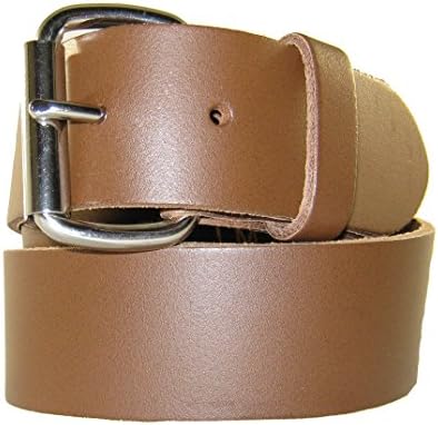 Mens 100% Real Leather 1.5 Inch Plain Casual Smart Jeans Belt