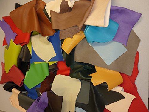 Lederreste bunt, unsortiert, mindestens Handflächengröße, 1 kg - 2