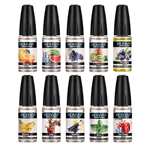 E-Liquide Cigarette Electronique 10X10ml, 70VG/30PG Vape E Liquide pour E-Cigarette Eliquide sans Nicotine ni Tabac