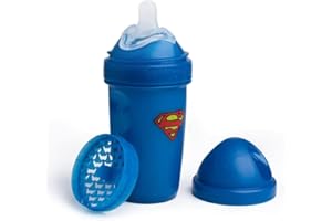 Herobility DC Superman Double Anti-Colic Baby Bottle | Award-Winning Hero Baby Bottles | Soft Breast-Like Teat, Easy Mixing Lid & Net | Safe & Environment-Friendly Materials | 240ml/8.5 fl oz